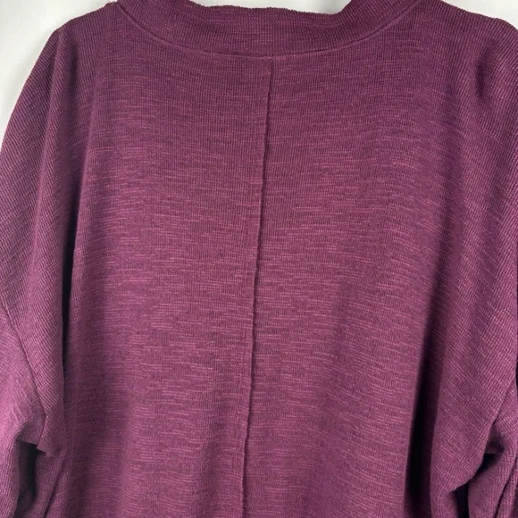 Pilcro Burgundy Plum Ruffled Bottom Sweater Long Sleeve Knit Blouse, XLarge - Picture 11 of 11